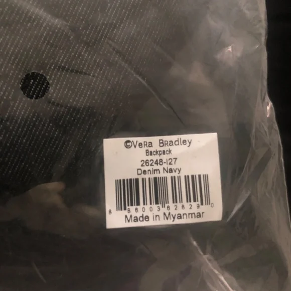 VERA BRADLEY (NEW IN PACKAGE) DENIM NAVY BACKPACK NWT - Picture 5 of 8